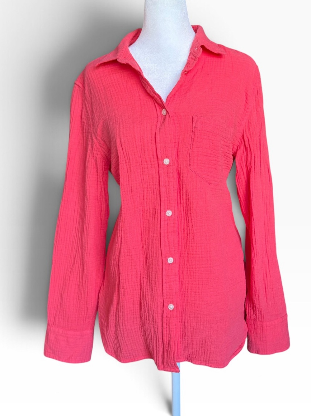J.Crew 100% Cotton Gauze Classic Button-Down Shirt  Salmon color -Size 4